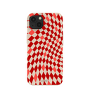 Coque iPhone 13 à carreaux rouges coquillages