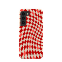 Coque à carreaux rouges coquillages pour Samsung Galaxy S22