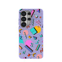 Lavender Retro Grid Samsung Galaxy S26 Ultra Case