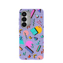 Lavender Retro Grid Samsung Galaxy S26 Case