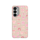 Coque Samsung Galaxy S26+ (Plus) à motif coquillages et nœuds roses