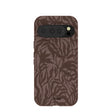 Coque Google Pixel 10/10 Pro à motif feuilles rustiques marron chocolat