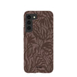 Coque Samsung Galaxy S22 à motif feuilles rustiques marron chocolat