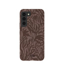 Coque Samsung Galaxy S22 à motif feuilles rustiques marron chocolat