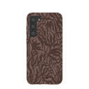 Coque Samsung Galaxy S23+(Plus) à motif feuilles rustiques marron chocolat