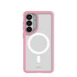 Coque transparente pour Samsung Galaxy S26+ (Plus) avec bordure rose pétale (chargement magnétique inclus)