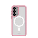 Coque transparente pour Samsung Galaxy S26+ (Plus) avec bordure rose pétale (chargement magnétique inclus)