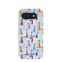 Coque Google Pixel 10a motif Voiles et Mouettes Bleu Poudre