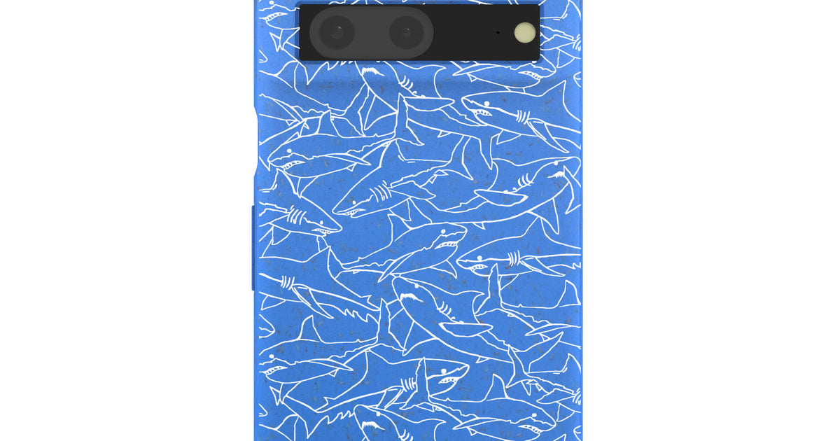 Electric Blue Shark Frenzy Google Pixel 7 Case – Pela Case