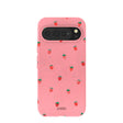 Coque Google Pixel 10 Pro XL rose bonbon à motif baies d'été