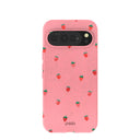 Coque Google Pixel 10 Pro XL rose bonbon à motif baies d'été