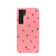 Coque Samsung Galaxy S25+(Plus) rose bonbon et baies d'été