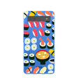 Coque Google Pixel 6a bleu électrique Sushi Night