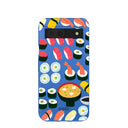 Coque Google Pixel 8a bleu électrique Sushi Night