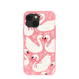 Bubblegum Pink Swan Garden iPhone 13 Mini Case