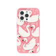 Coque pour iPhone 14 Pro Bubblegum Pink Swan Garden