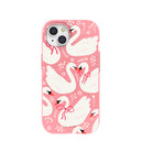 Coque iPhone 15 Bubblegum Pink Swan Garden