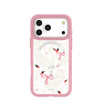 Coque Clear Swan Garden pour iPhone 17 Pro Max avec motif pétale rose (MagSafe inclus)