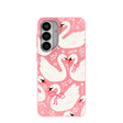 Coque Samsung Galaxy S26+ (Plus) rose bonbon avec motif cygnes