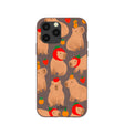 Coque iPhone 11 Pro avec motif capybaras marron chocolat