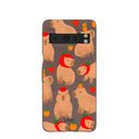 Coque Google Pixel 8 Pro à motif capybaras marron chocolat