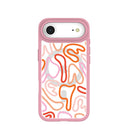 Coque transparente Sweet Doodles pour iPhone Air avec motif pétale rose (MagSafe inclus)