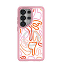 Clear Sweet Doodles Samsung Galaxy S26 Ultra Case With Petal Pink Ridge (Magnetic Charging included)