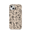 Coque iPhone 15 Plus motif coquillage et fleurs sauvages