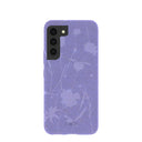 Coque Samsung Galaxy S22 avec broderies de fleurs sauvages lavande