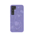 Coque Samsung Galaxy S24 avec broderies de fleurs sauvages lavande