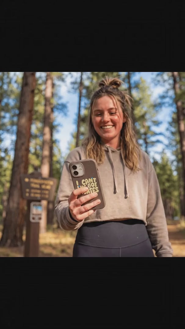 Chocolate Brown Ive got Pilates iPhone 15 Pro Case - Product video demonstration