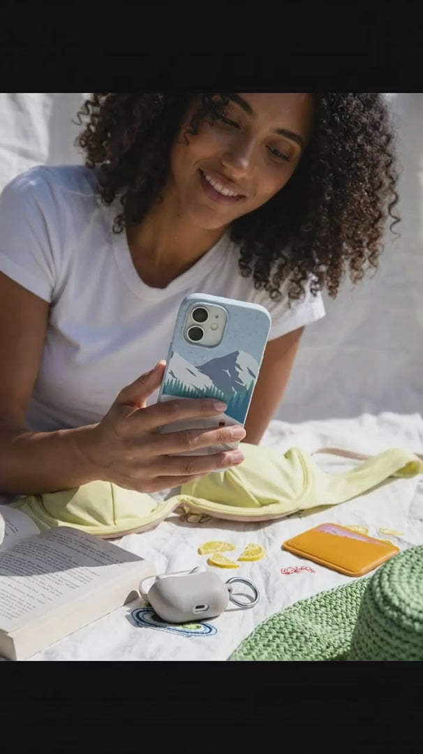 Powder Blue Shredding Peaks iPhone 15 Case - Product video demonstration