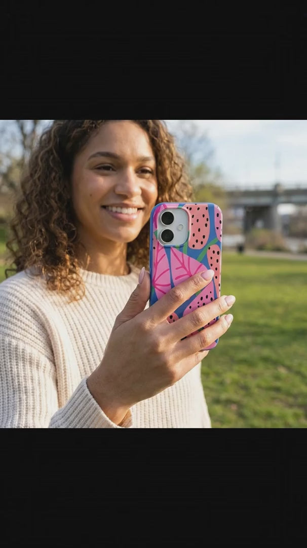 Electric Blue Candy Bloom iPhone 15 Pro Case - Product video demonstration