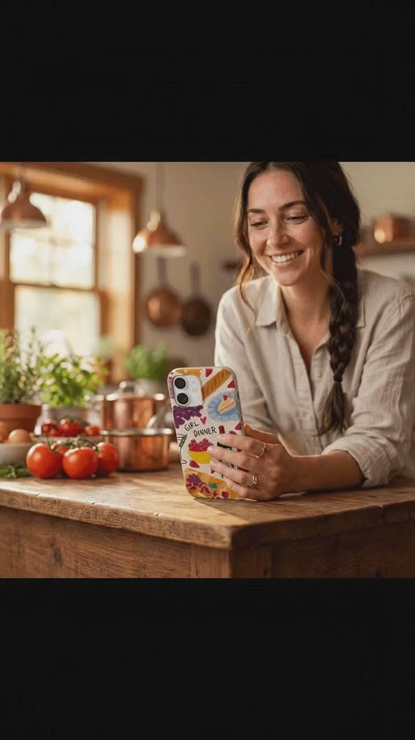 Seashell Girl Dinner iPhone 15 Case - Product video demonstration