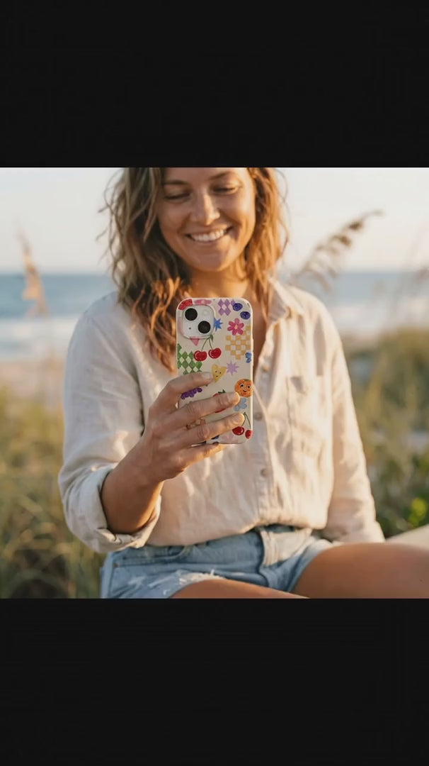 Seashell Pencil Doodles iPhone 15 Case - Product video demonstration