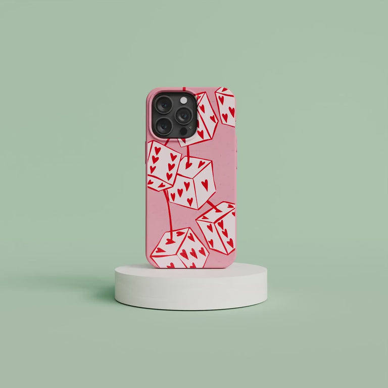 Bubblegum Pink Dicey Cherries iPhone 16 Pro Case - Product video demonstration