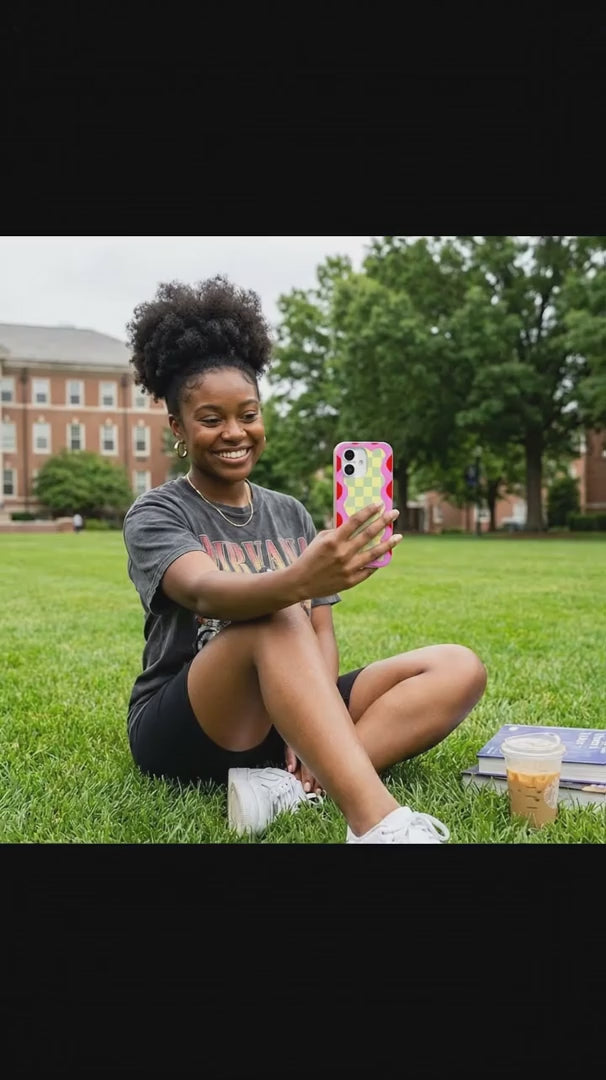 Seashell Warp Grid iPhone 15 Case - Product video demonstration