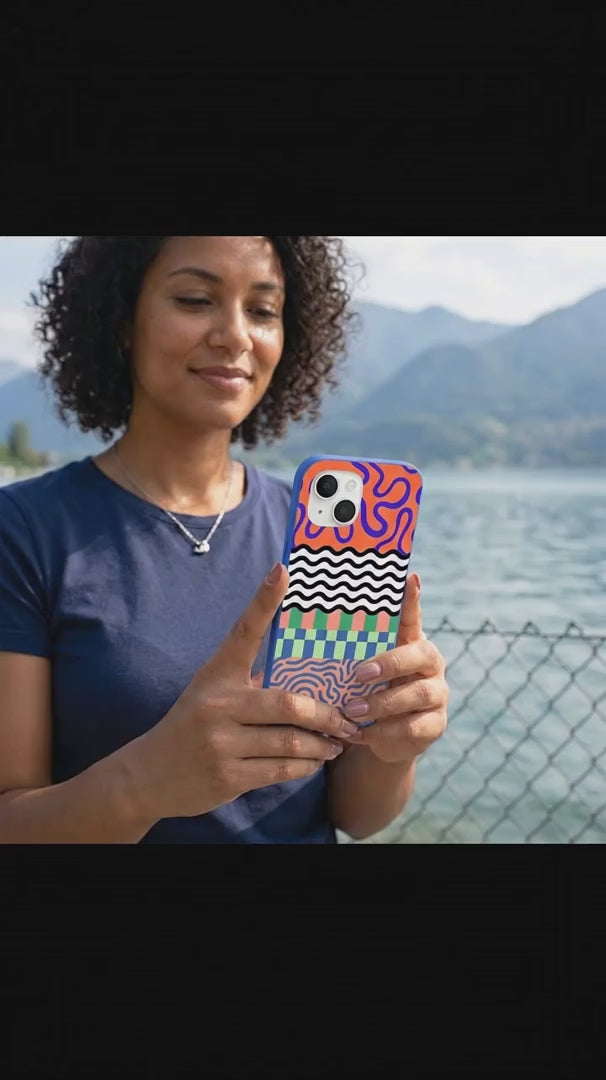 Electric Blue Tangerine Mix iPhone 16 Case - Product video demonstration