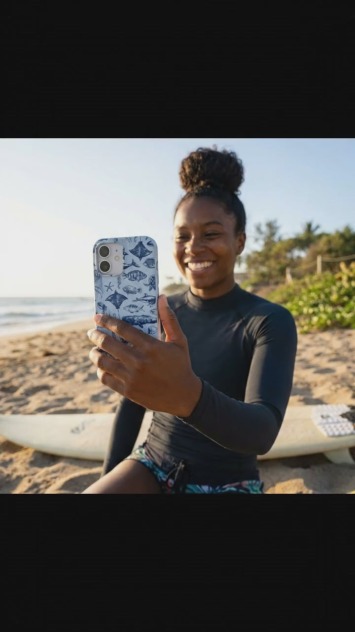 Powder Blue Marine Life iPhone 17 Case - Product video demonstration