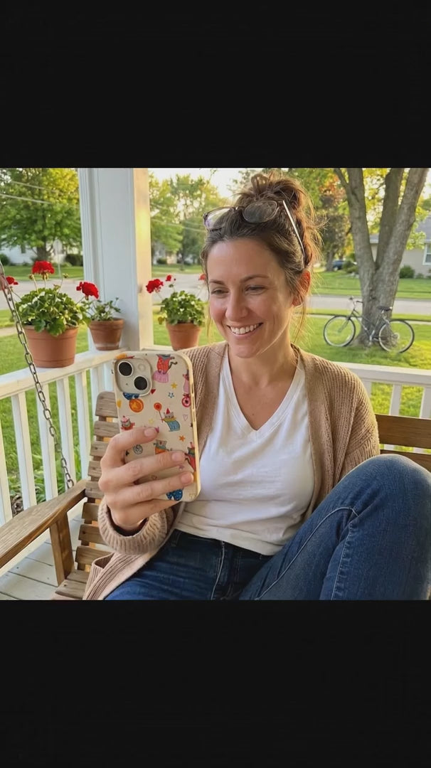 Seashell Cat Clowns iPhone 16 Case - Product video demonstration