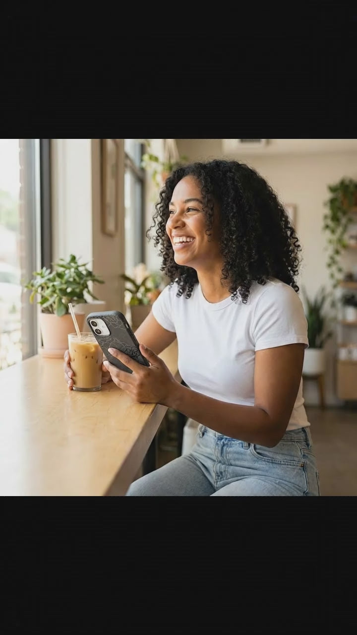 Black Gardenia Lines iPhone 17 Case - Product video demonstration