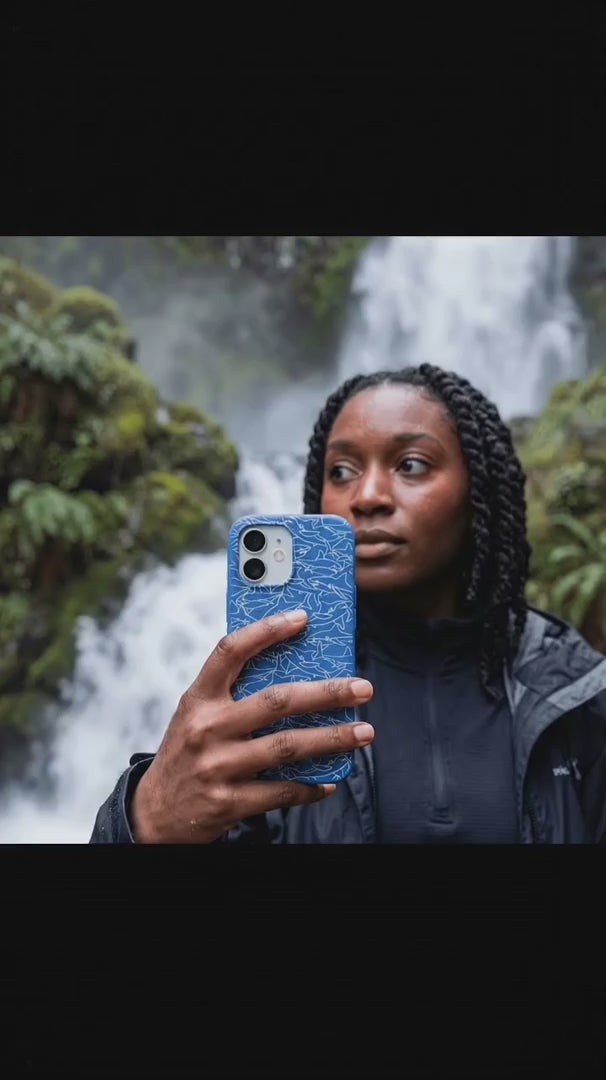 Electric Blue Shark Frenzy iPhone 16 Pro Max Case - Product video demonstration