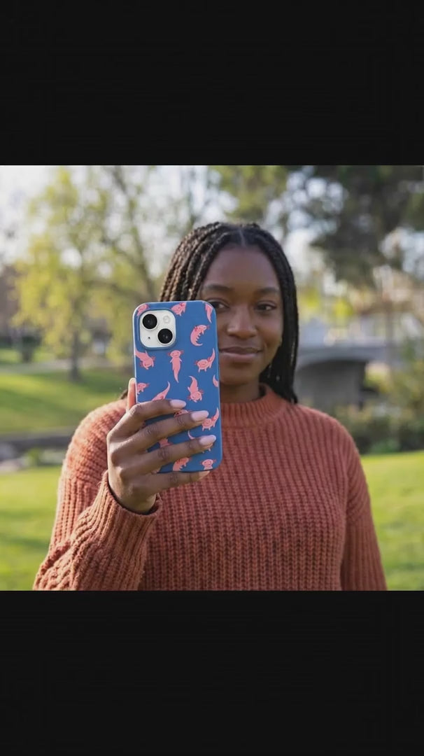 Electric Blue Axolotls iPhone 15 Pro Case - Product video demonstration