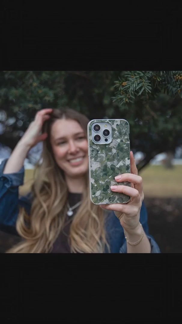 London Fog Foliage Camo iPhone 16 Case - Product video demonstration