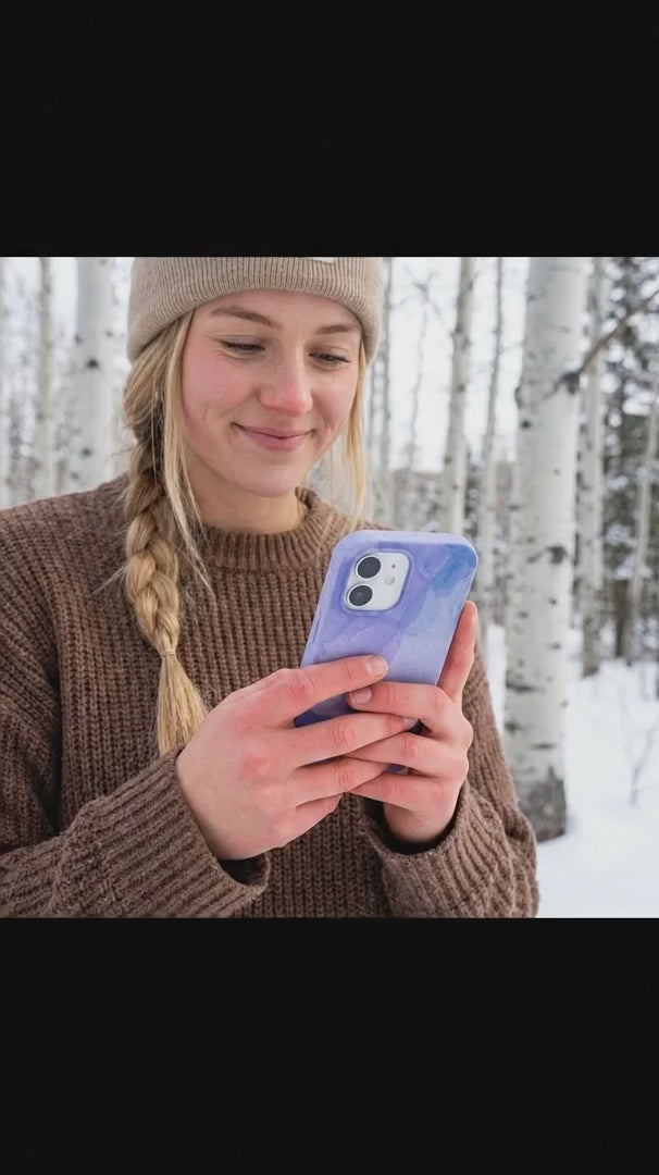 Lavender Blue Reflections iPhone 16 Case - Product video demonstration