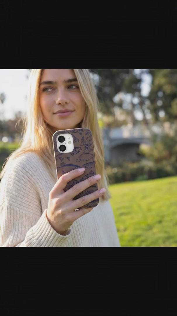 Chocolate Brown Vintage Catch iPhone 16 Pro Max Case - Product video demonstration