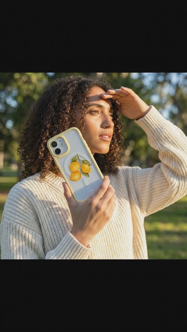Clear Lemon Drop iPhone 17 Case With Sunbeam Ridge (MagSafe included) - Product video demonstration