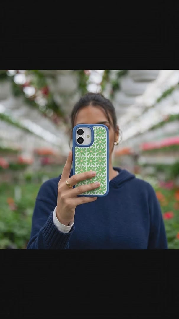 Clear Flower Child iPhone 17 Pro Case With True Blue Ridge (MagSafe included) - Product video demonstration