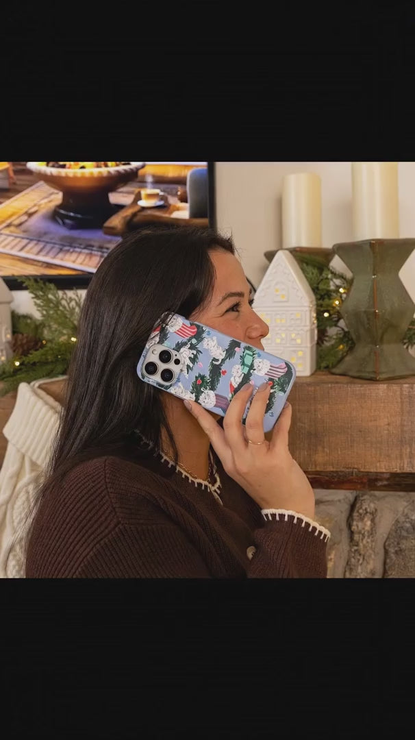 Powder Blue Christmas Kittens iPhone 17 Pro Case - Product video demonstration