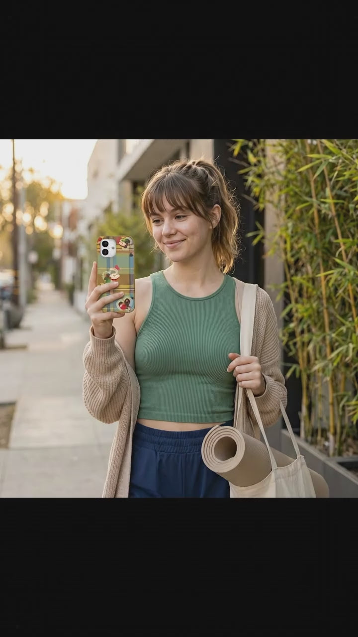 Honey Apple Plaid iPhone 17 Case - Product video demonstration